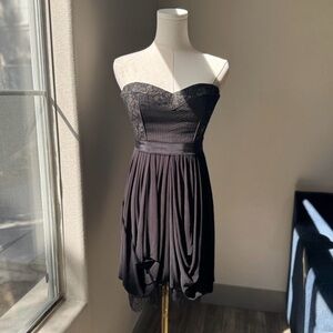 BCBG Elegant Black Strapless Dress